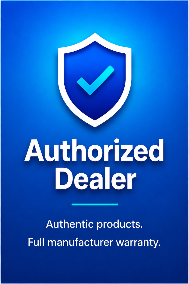Authorized dealer. Authentic products. Full manufacturer warranty.