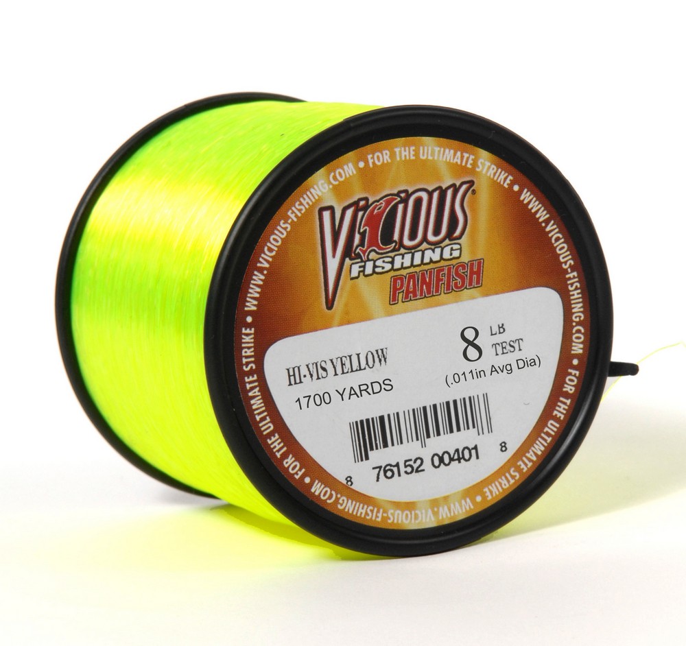 Vicious Panfish Hi-Vis Yellow Monofilament Fishing Line 1700 yds 8 lb PYLQ8-img-0