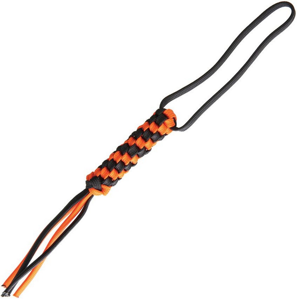 We Knife Lanyard Orange & Black Braided Paracord Construction - A03C-img-0