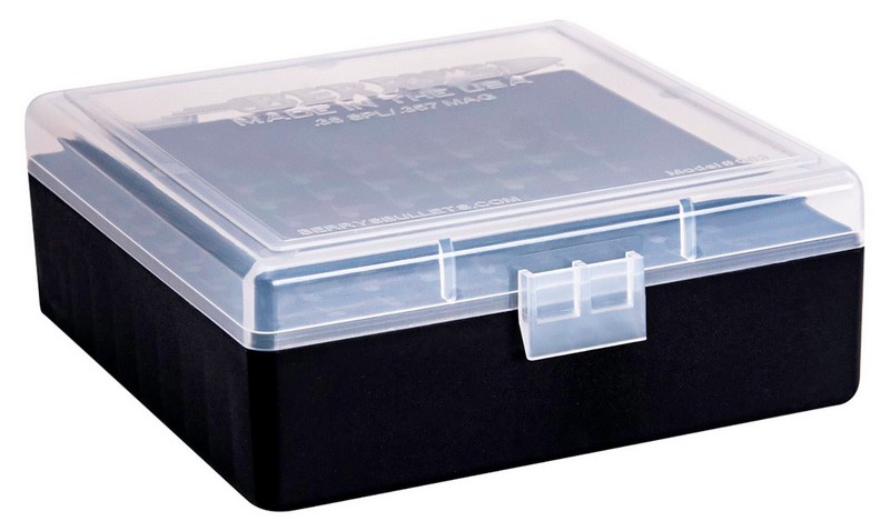 Berrys 003 Ammo Box .38/.357 100 Round Plastic Clear / Black - 15382-img-0