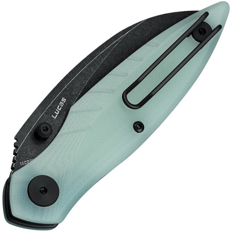 Bestech Knives Mantidae Pocket 14C28N Steel Blade Jade G10 Handle - BG60C-img-1