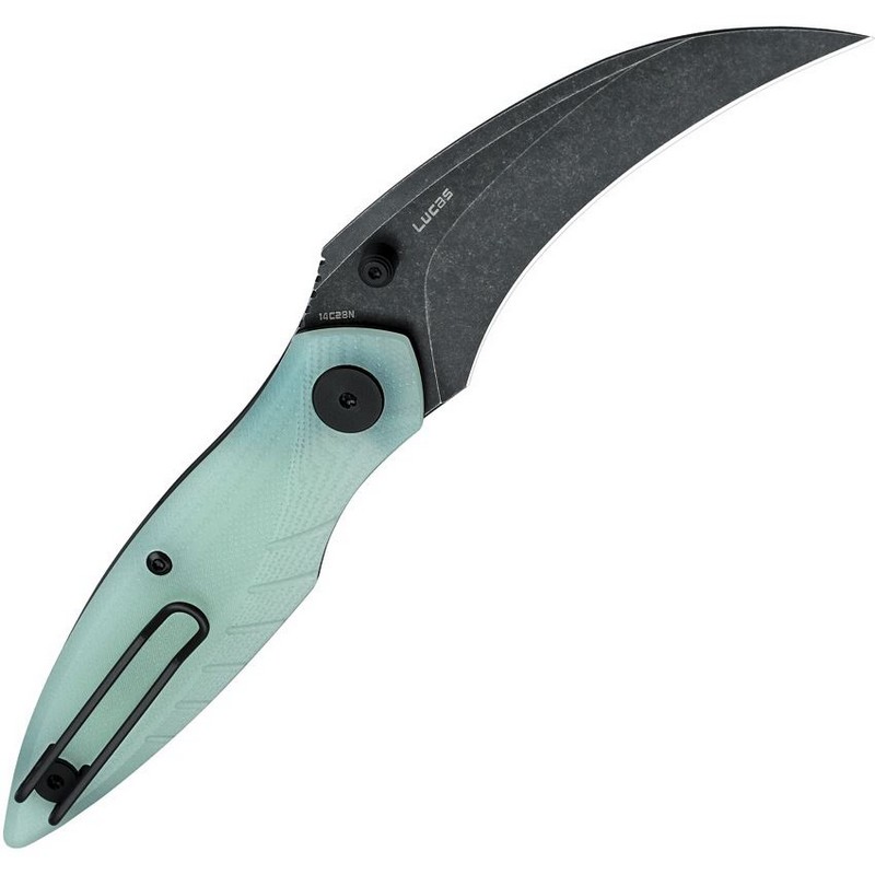 Bestech Knives Mantidae Pocket 14C28N Steel Blade Jade G10 Handle - BG60C-img-2