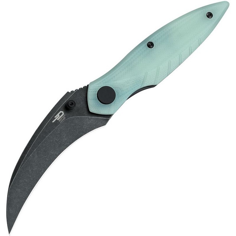 Bestech Knives Mantidae Pocket 14C28N Steel Blade Jade G10 Handle - BG60C-img-0