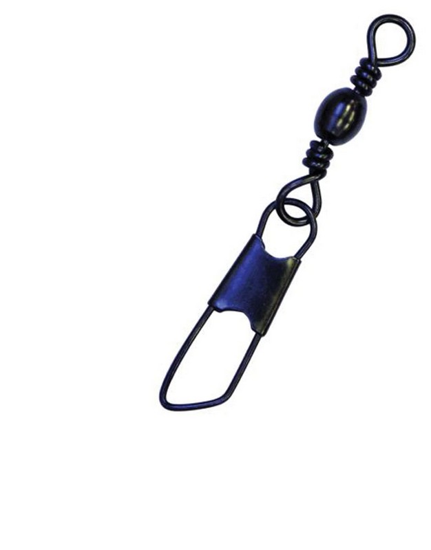 Eagle Claw Black Barrel Swivel with Safety Snap Size 3 - 01042-003-img-0