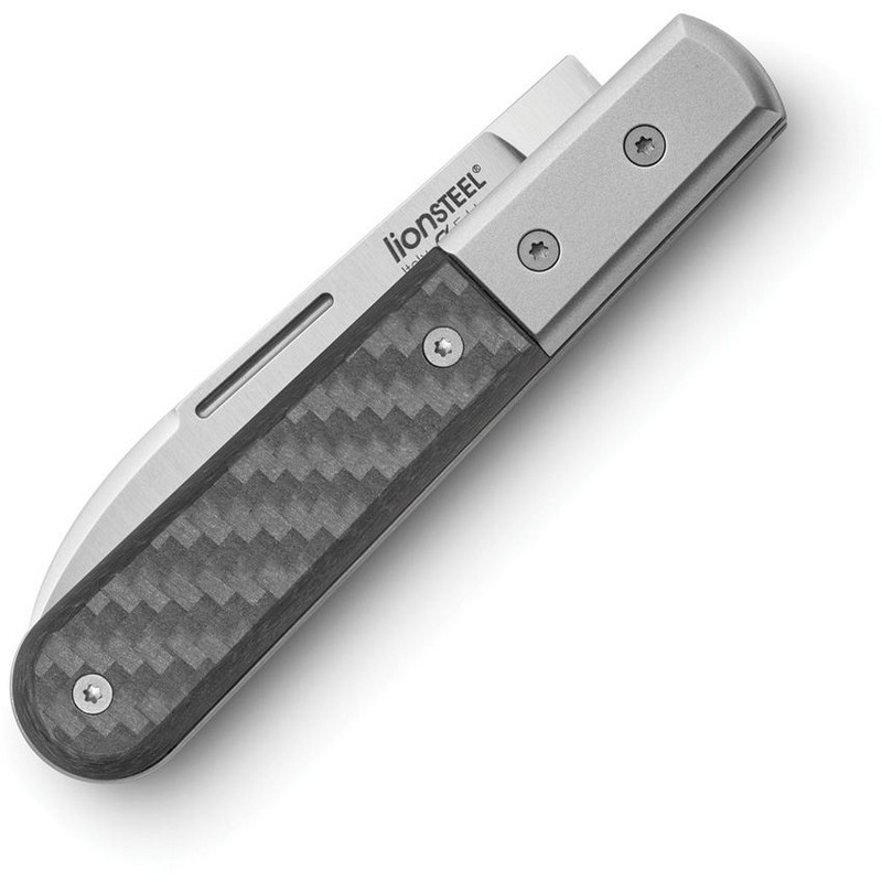 LionSTEEL Barlow Pocket Knife Steel Blade Carbon Fiber Handle - CK0111-CF-img-1