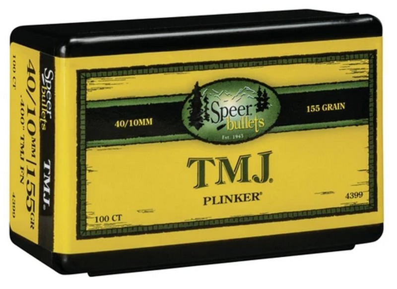 Speer TMJ 38 Cal .400 155 Grain Total Metal Jacket Handgun Bullets - 4399-img-0