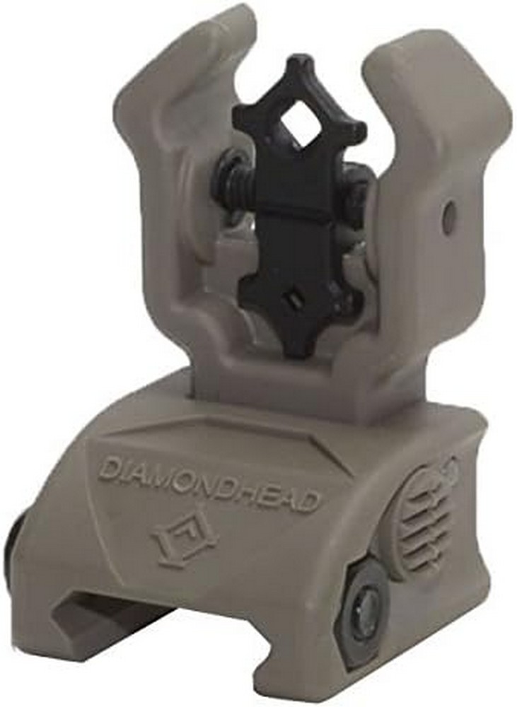 Diamondhead USA Polymer Rear Flip Up Sights NiteBrite Flat Dark Earth 1402-img-0