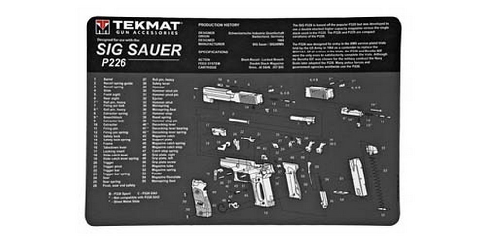 TekMat Sig P226 Mat 11"x17" w/ Small Microfiber TekTowel Tube - R17-SIGP226-img-0